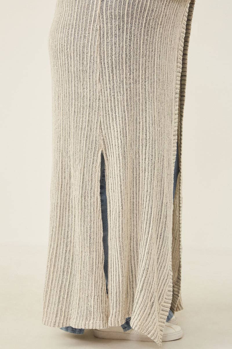 Sinclair Textured Stripe Loose Knit Duster