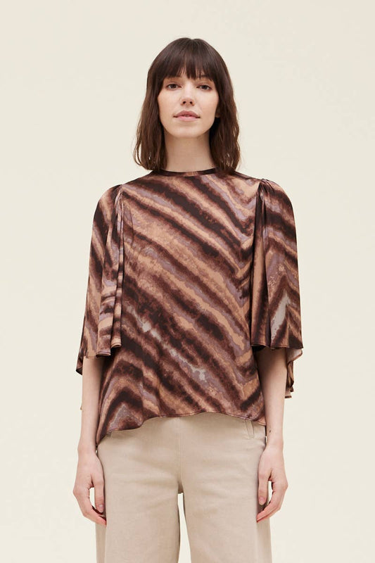 Quartz Pleated Sleeve Top
