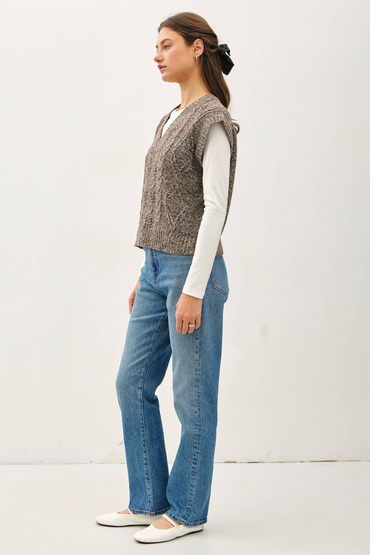 Chestnut Cable Knit Vest