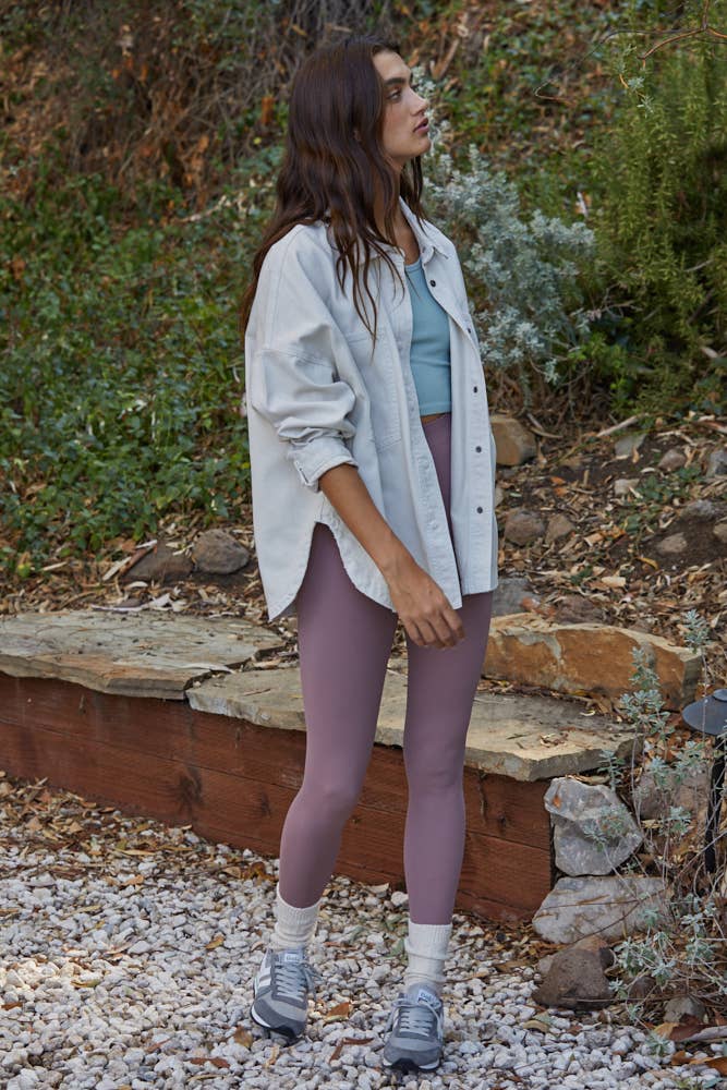 Stone Denim Cotton Button Down Jacket
