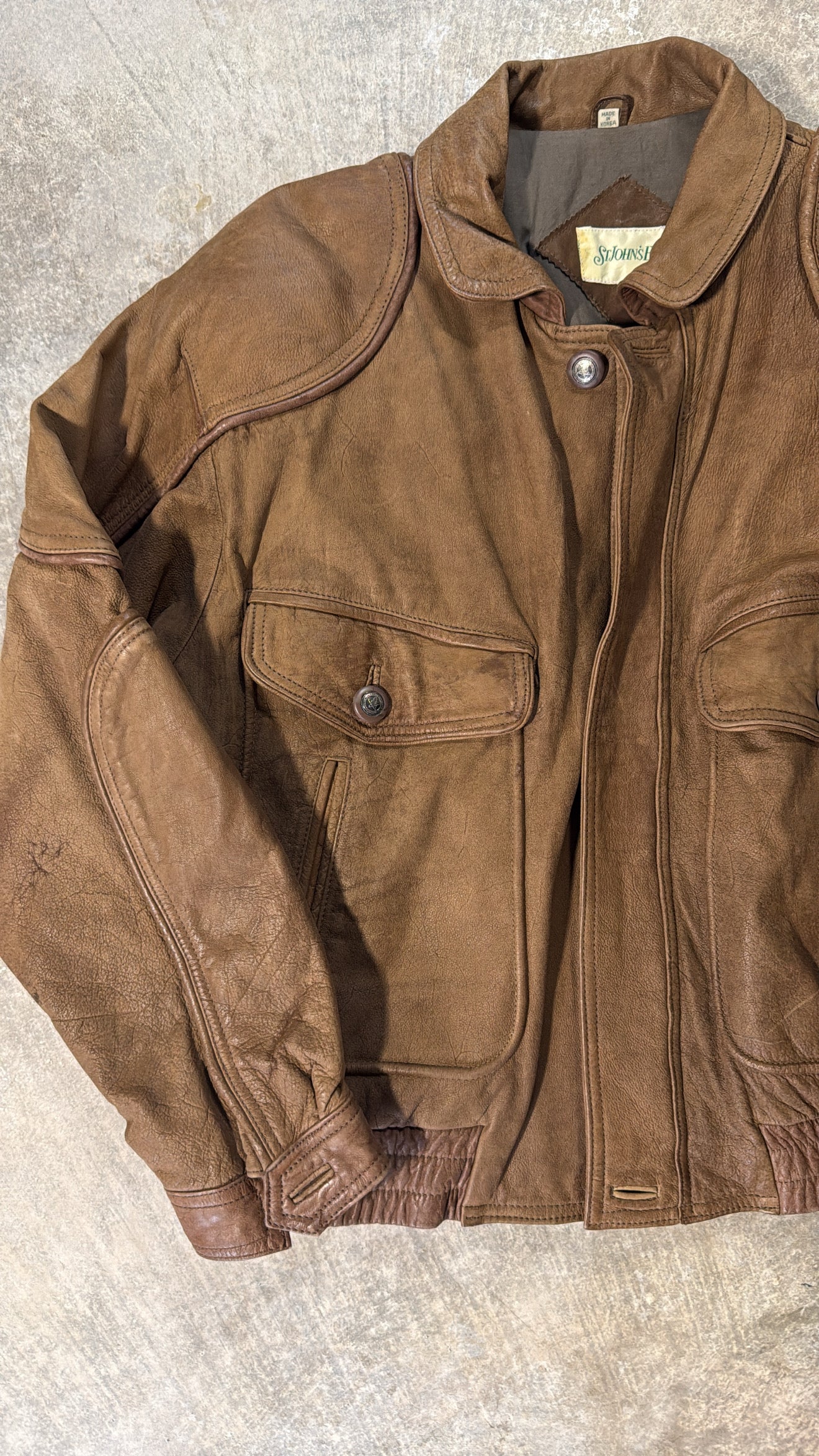 Vintage St. John’s Bay Genuine Leather Bomber