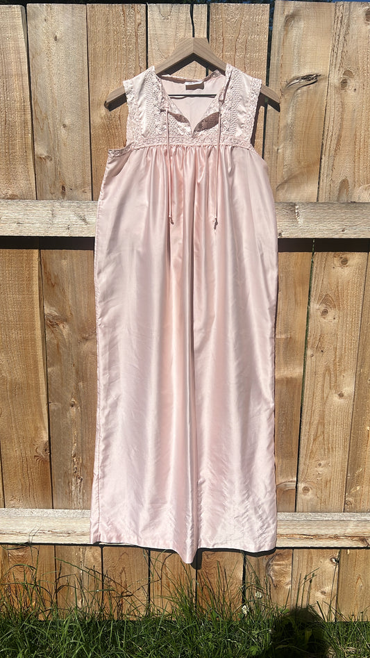 Dusty Pink Embroidered NightGown Dress