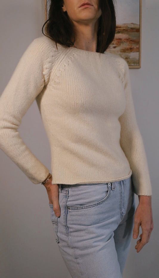 Vintage Ann Taylor Cashmere Cropped 3/4 Sleeve