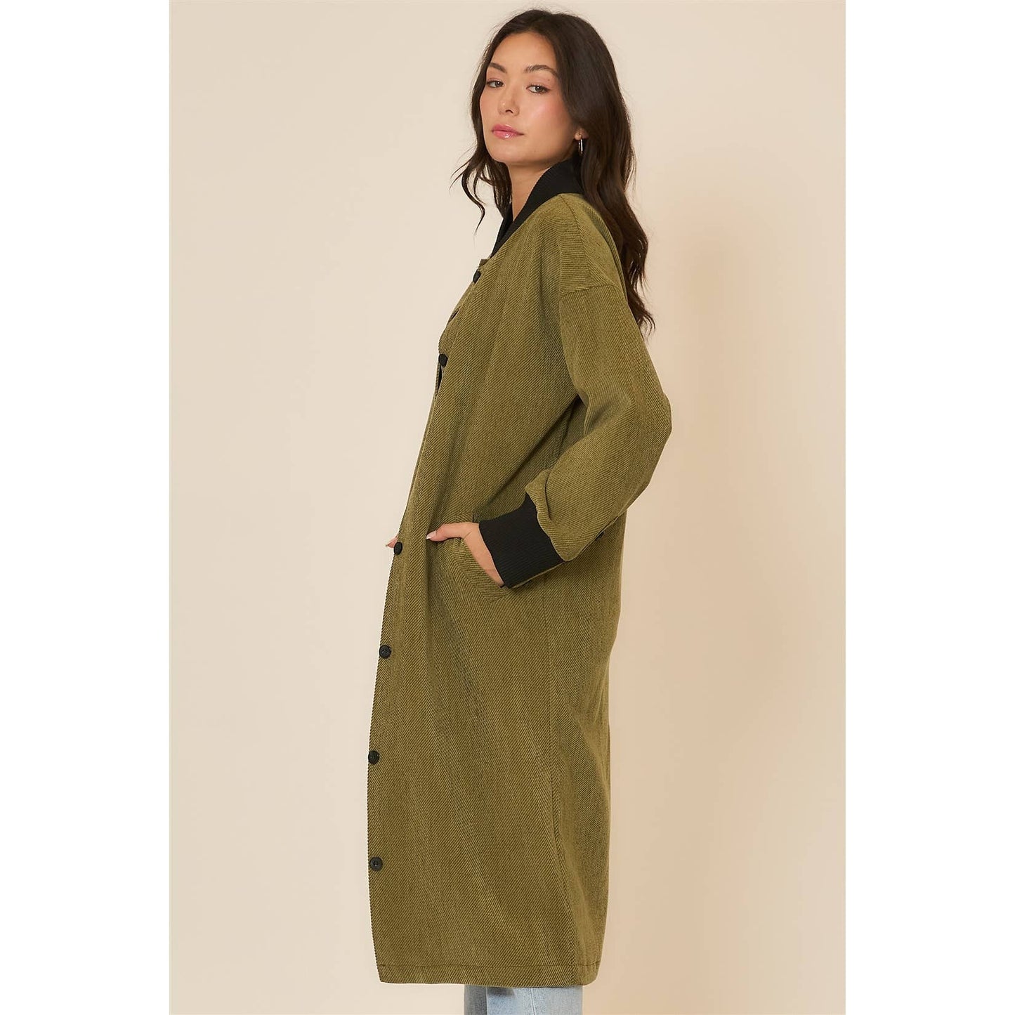Joann Corduroy Button Up Long Coat