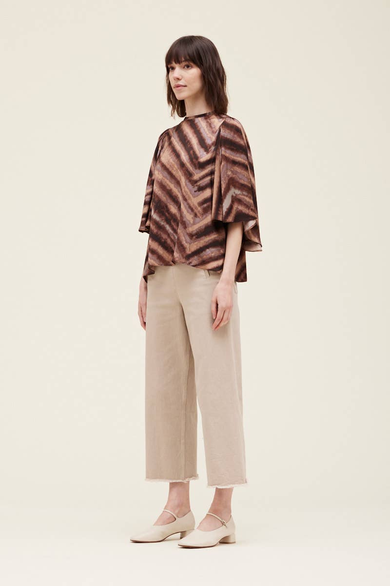 Quartz Pleated Sleeve Top