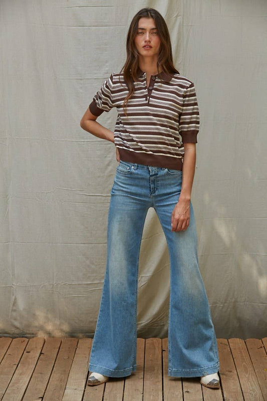 Tommy Knit Sweater Striped Tee Top