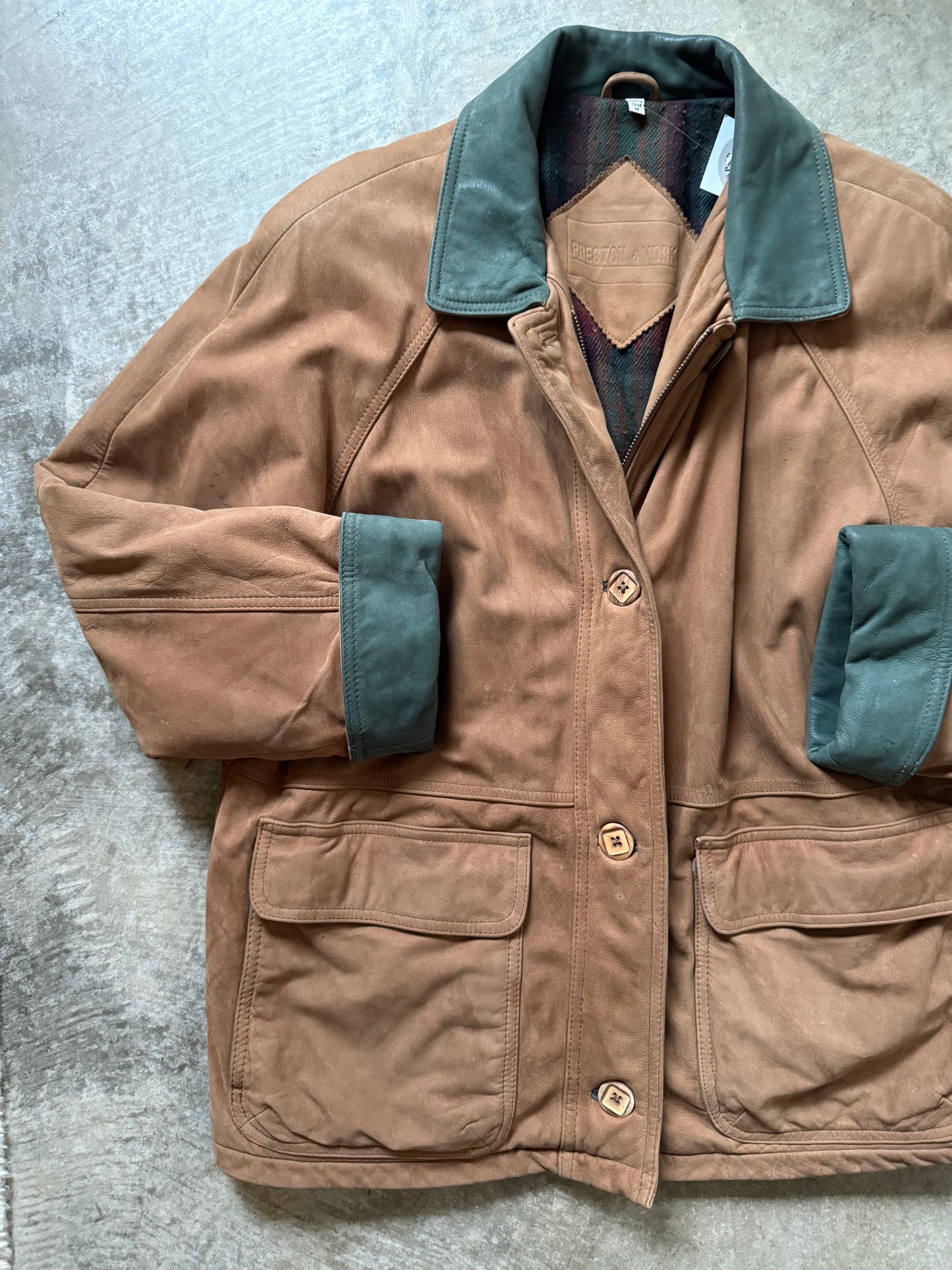 Vintage Extra Soft Genuine Leather Barn Coat