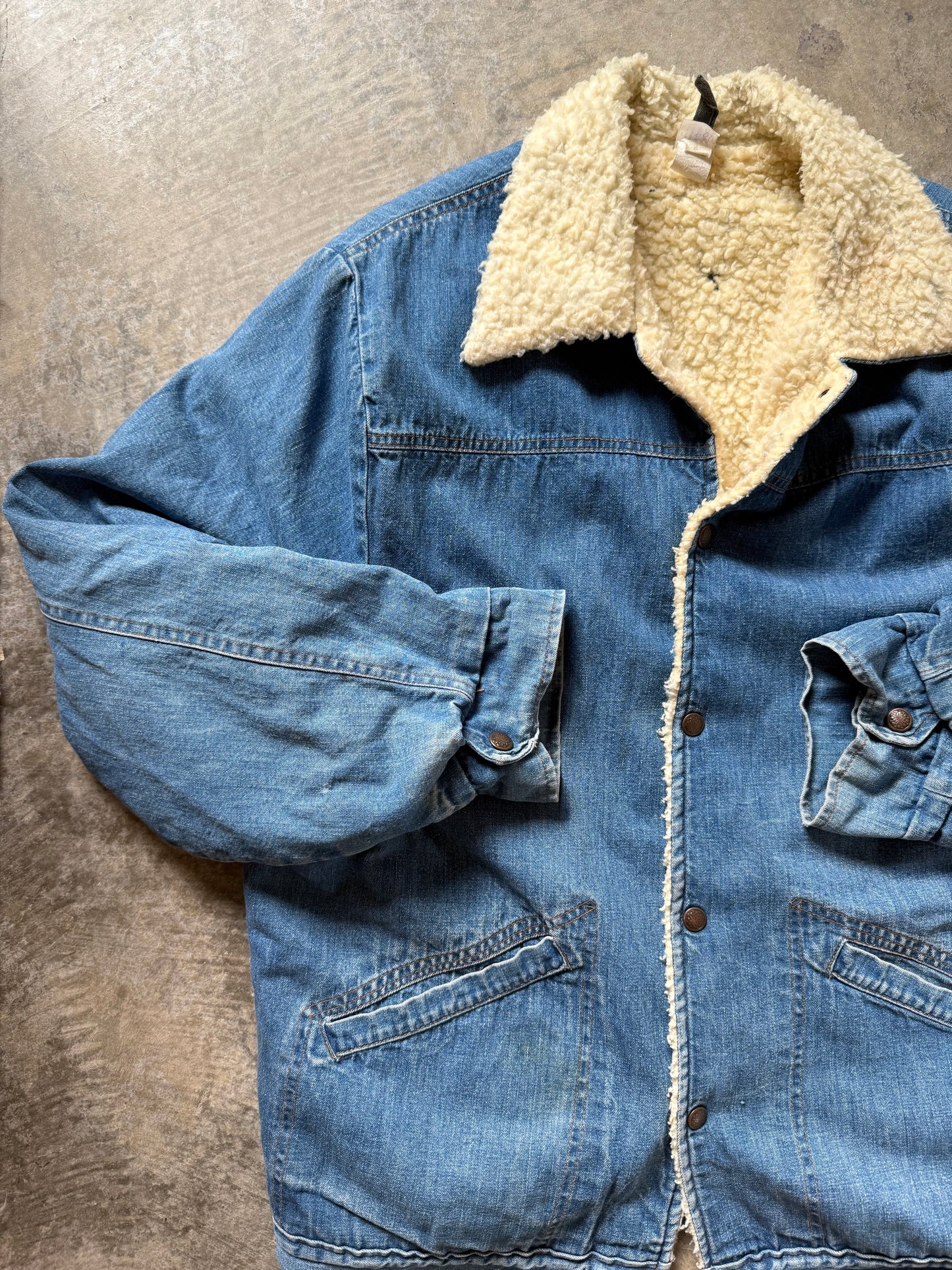 Vintage Sherpa-Lined Denim Jacket