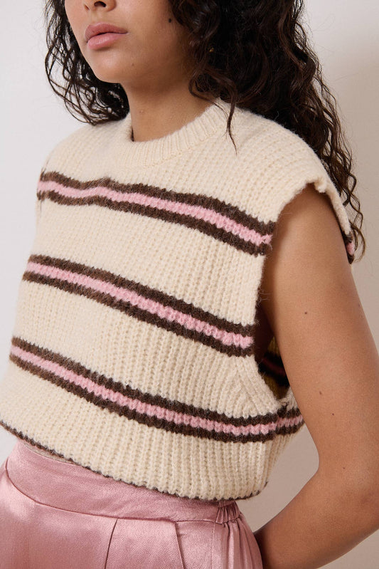 Gracey Striped Sweater Tank Vest