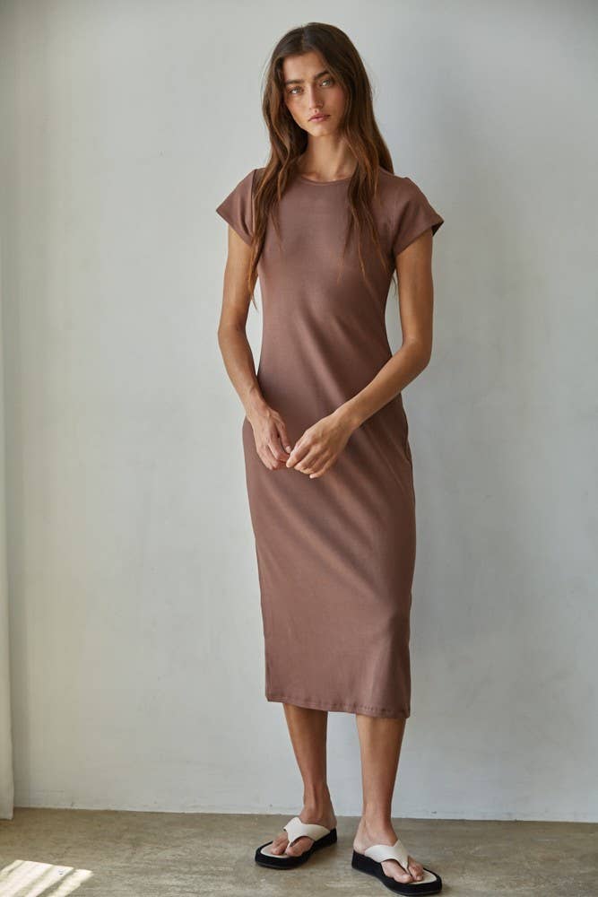 Kelly Classic Knit Rayon Spandex Tee Midi Dress