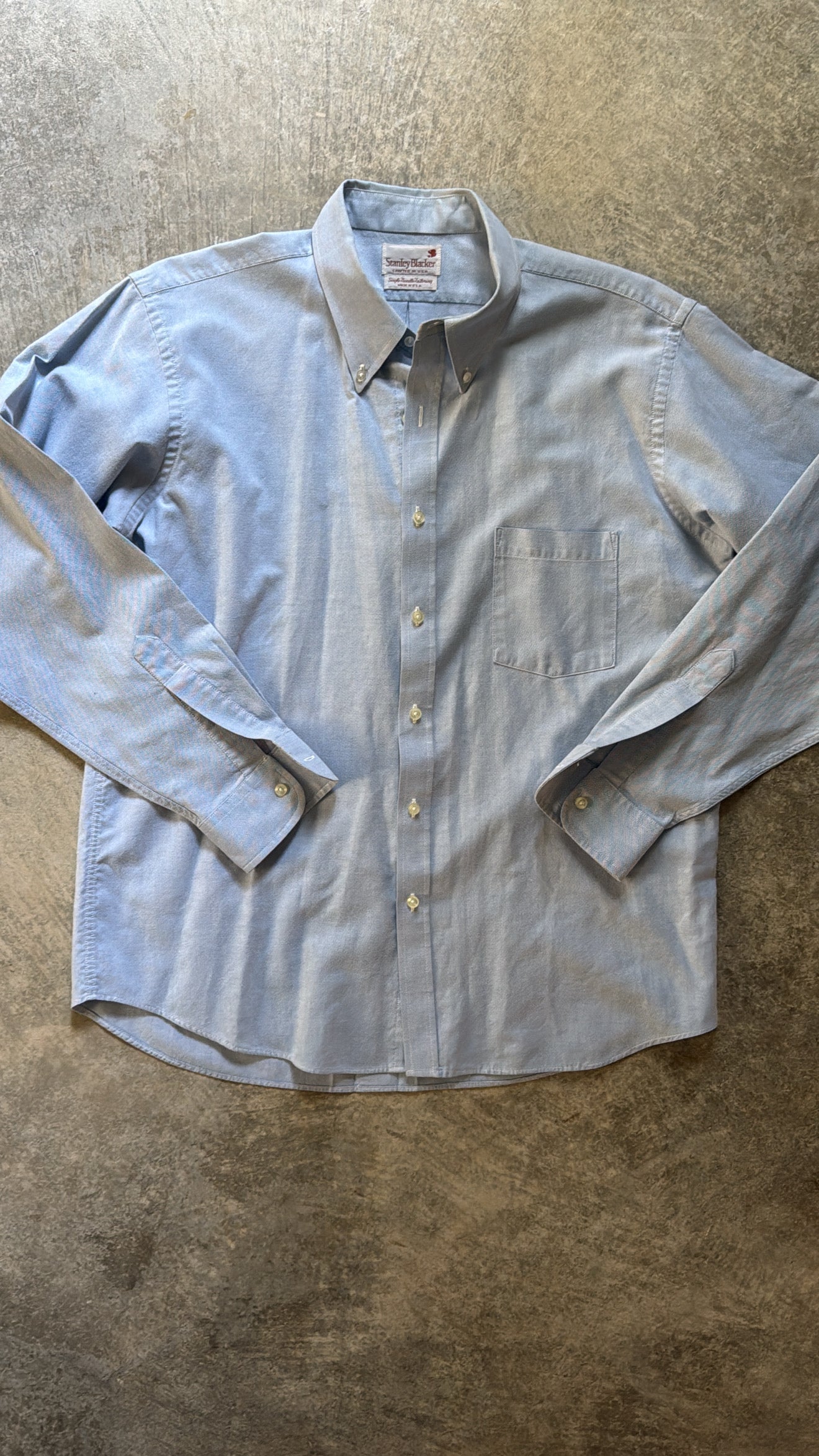 Vintage Blue Button Up Oxford