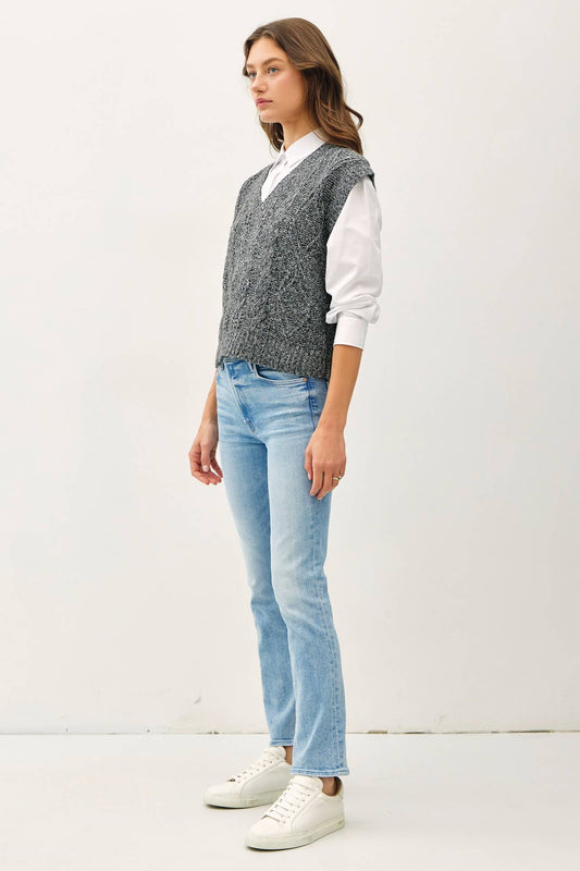 Charcoal Cable Knit Vest