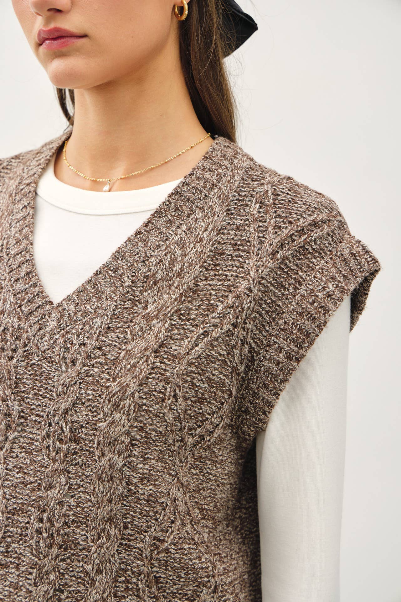 Chestnut Cable Knit Vest