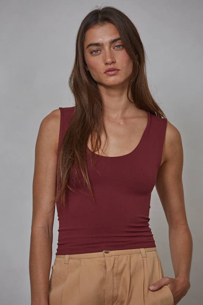 Double Layered Seamless Top: White