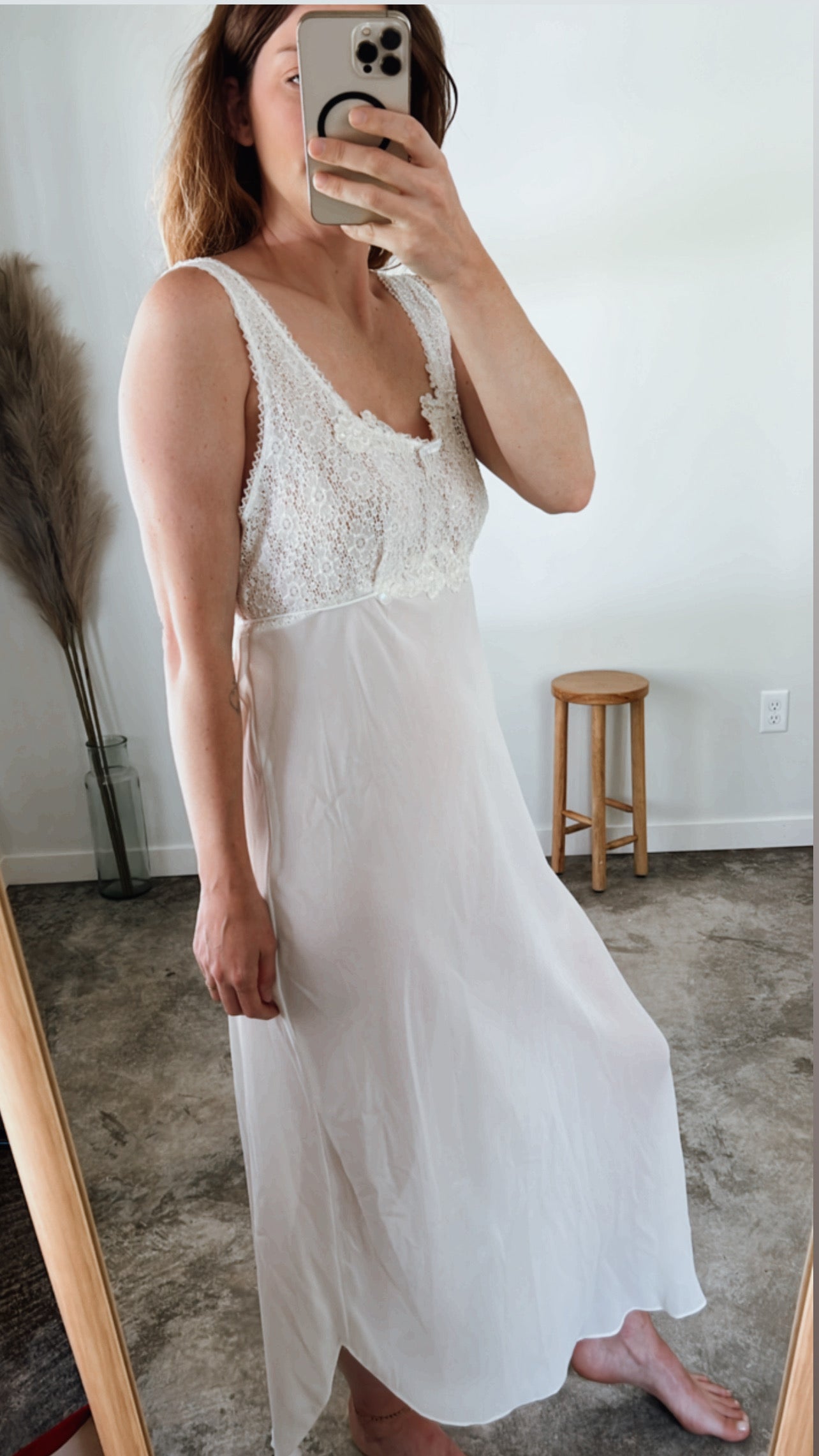 Vintage Lace & Sequin Nightgown