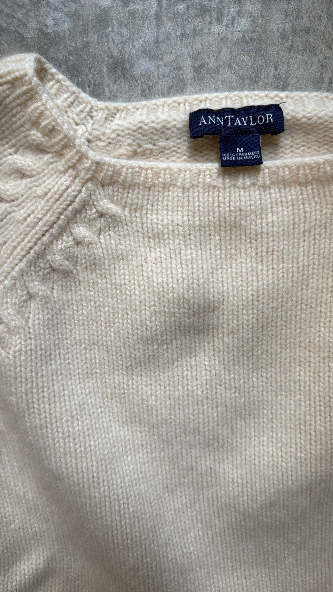 Vintage Ann Taylor Cashmere Cropped 3/4 Sleeve