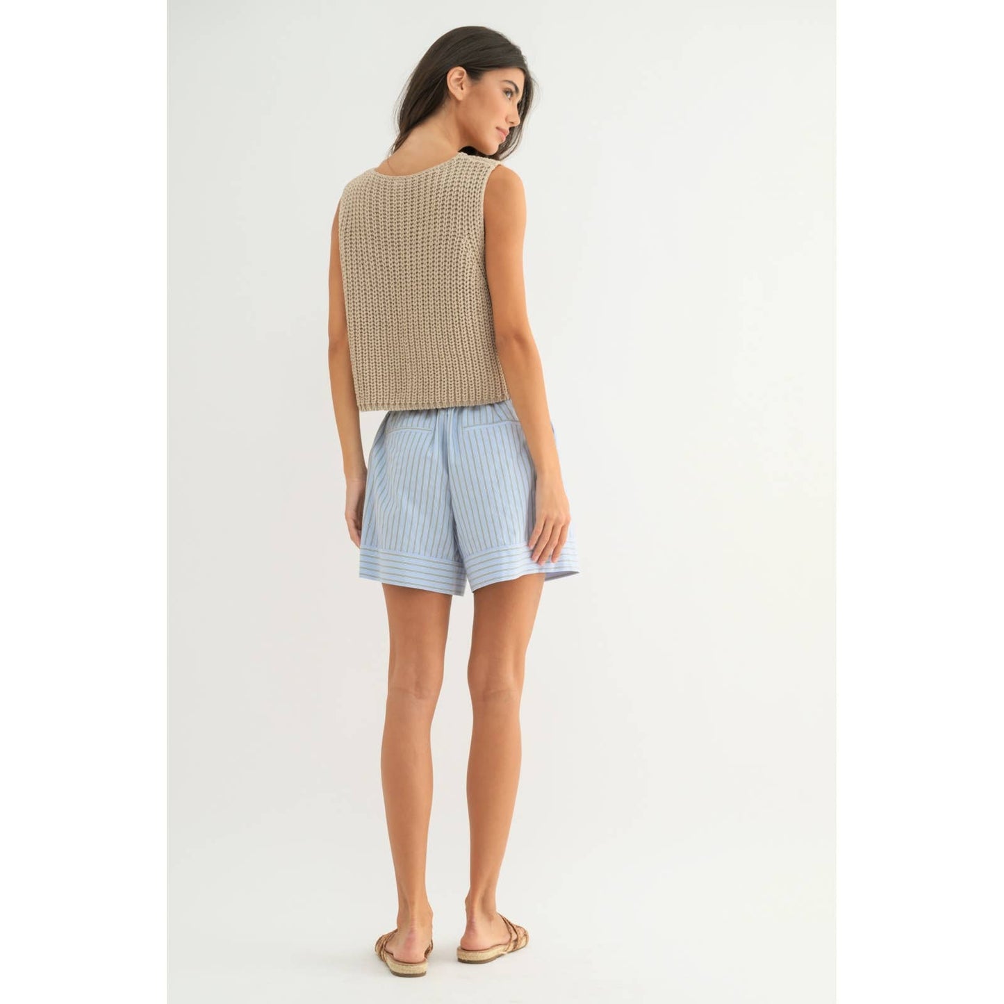 Stone Textured Button Up Knit Tank