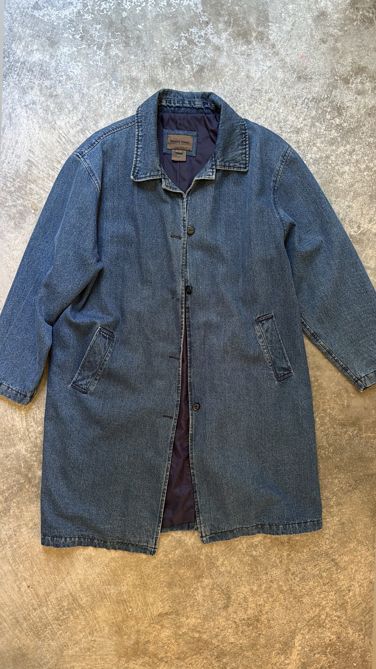 Vintage 90’s Long Denim Chore Trench