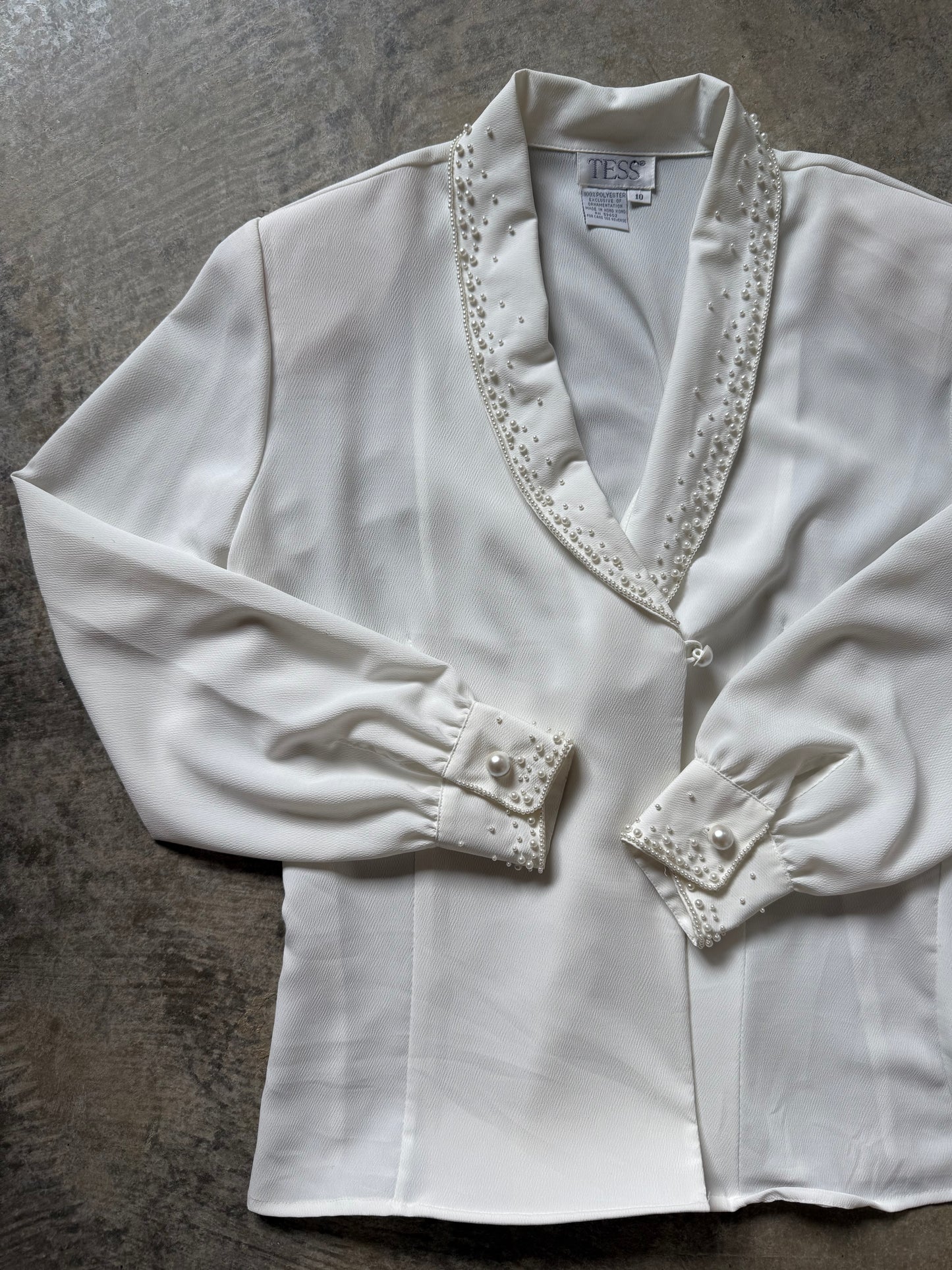 Vintage Blouse with Pearl Details