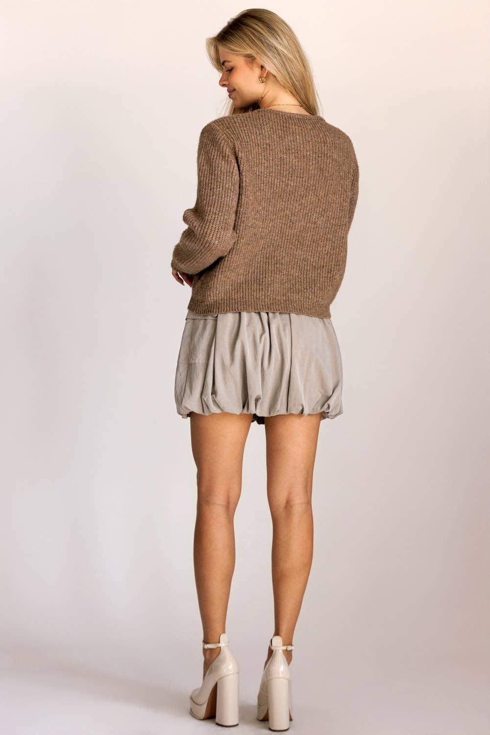 Fawn Textured Knit Cardigan