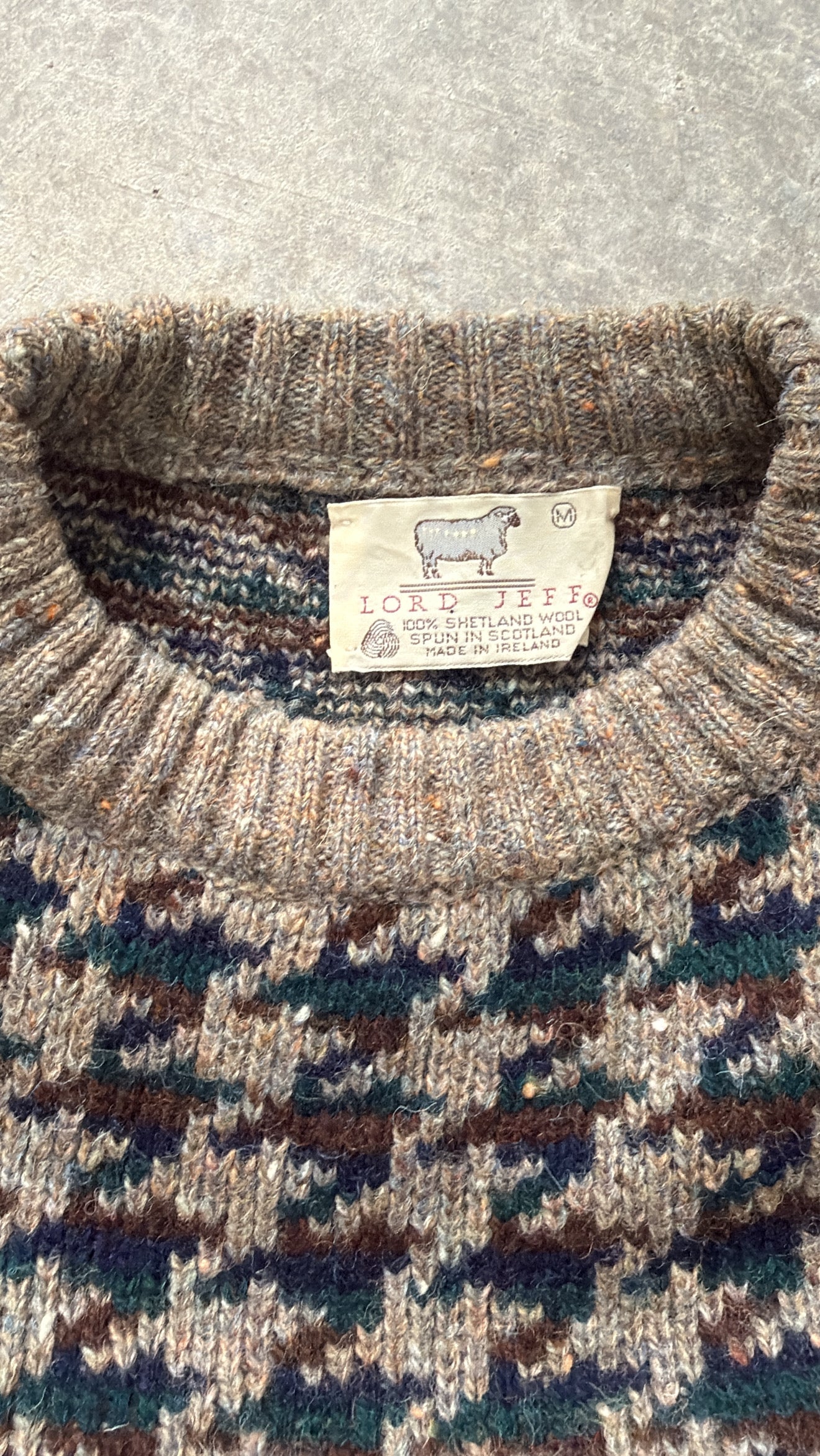 Vintage 70’s Shetland Wool Abstract Sweater