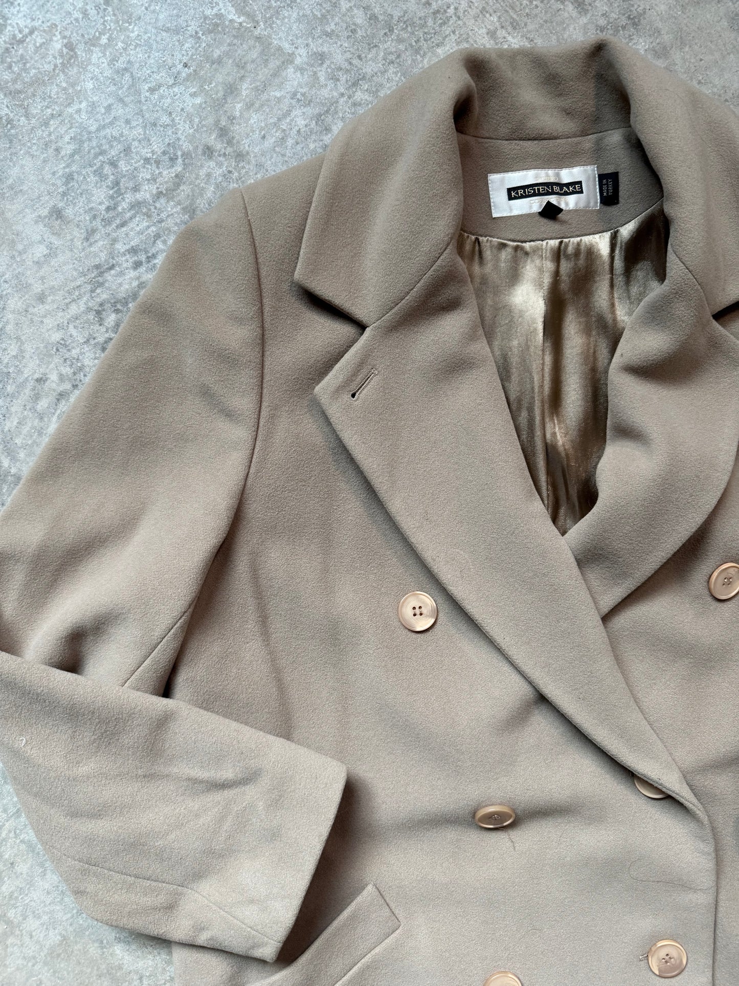 Vintage Wool Cashmere Blend Camel Trench