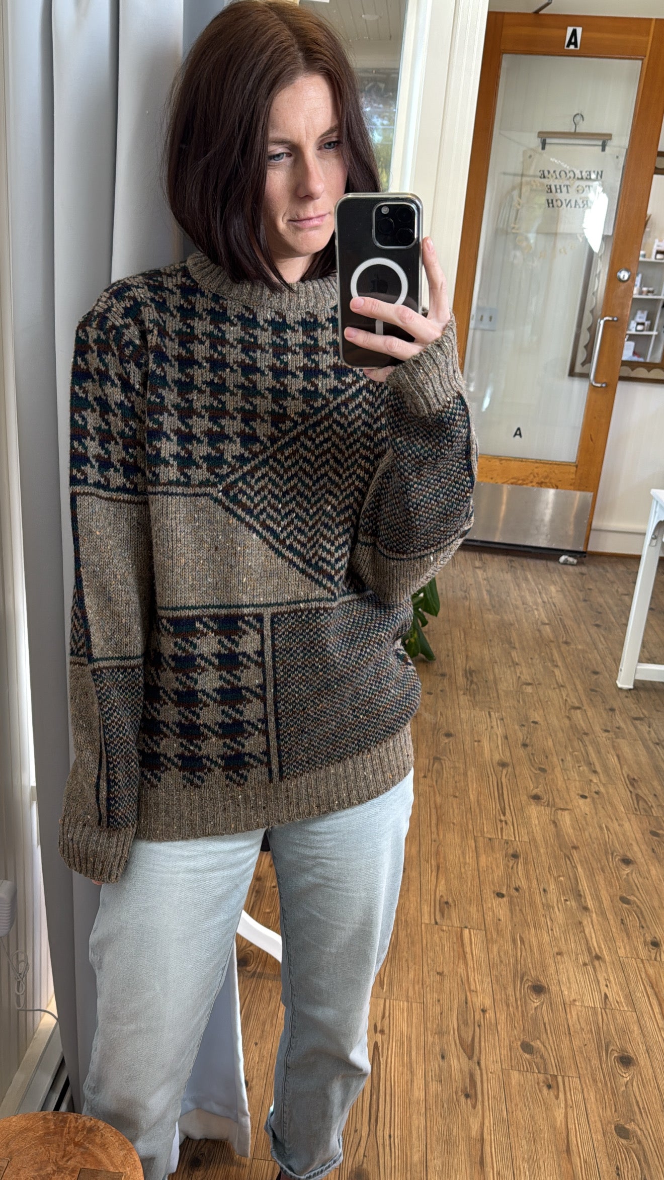 Vintage 70’s Shetland Wool Abstract Sweater