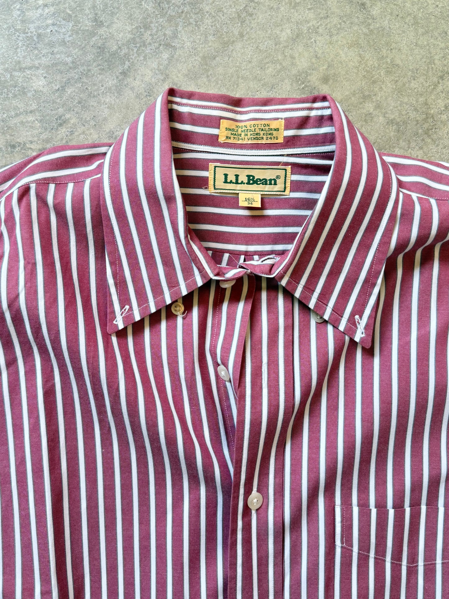 LL Bean Cotton Button Up Oxford Dress Shirt