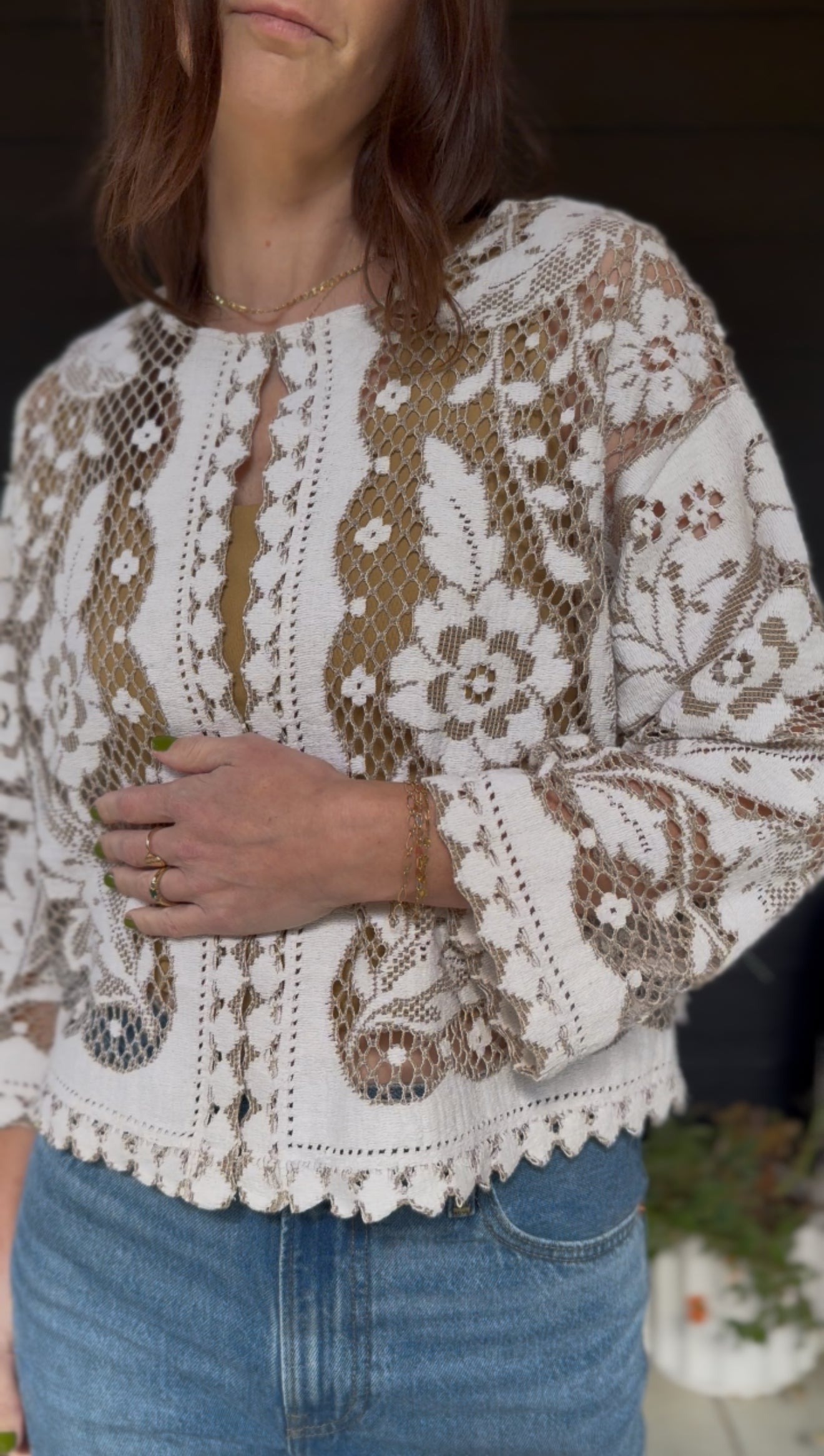 Signature 3/4 Sleeve Floral Cardigan