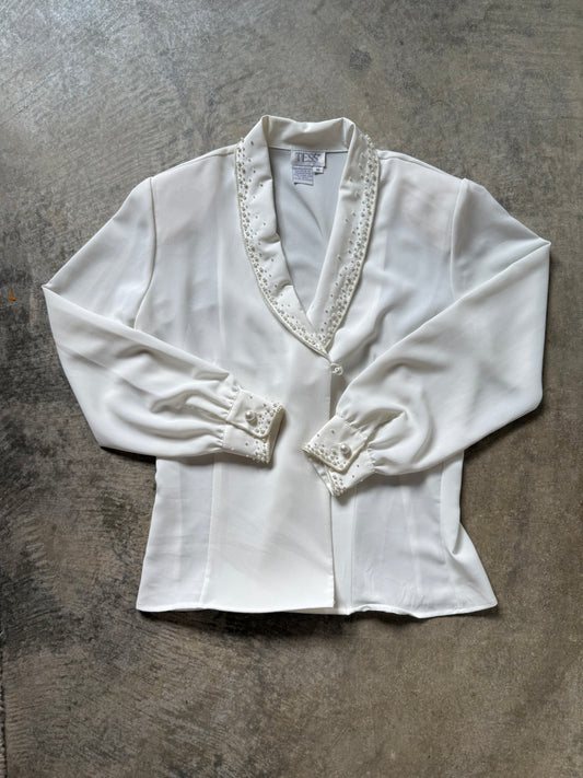 Vintage Blouse with Pearl Details