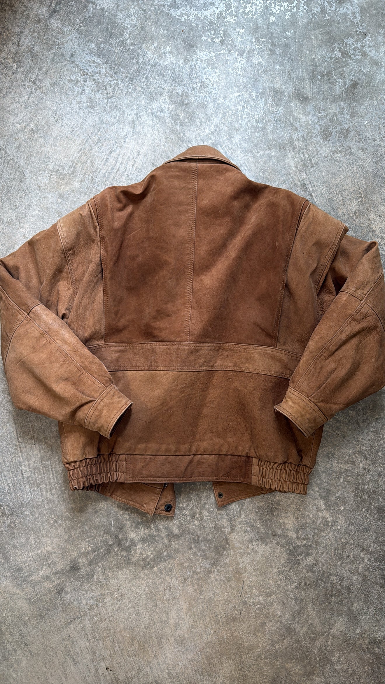 Vintage Brown Suede Bomber Jacket