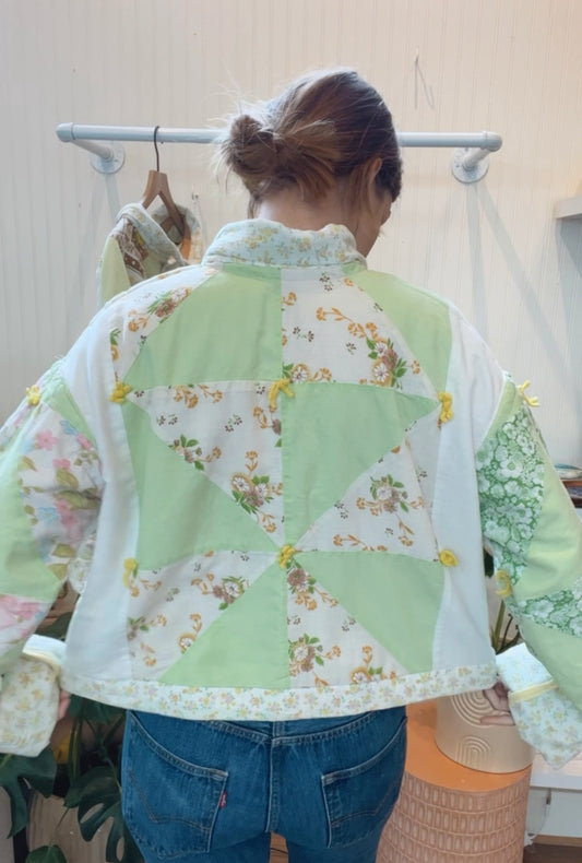 Vintage Cropped Quilt Jacket