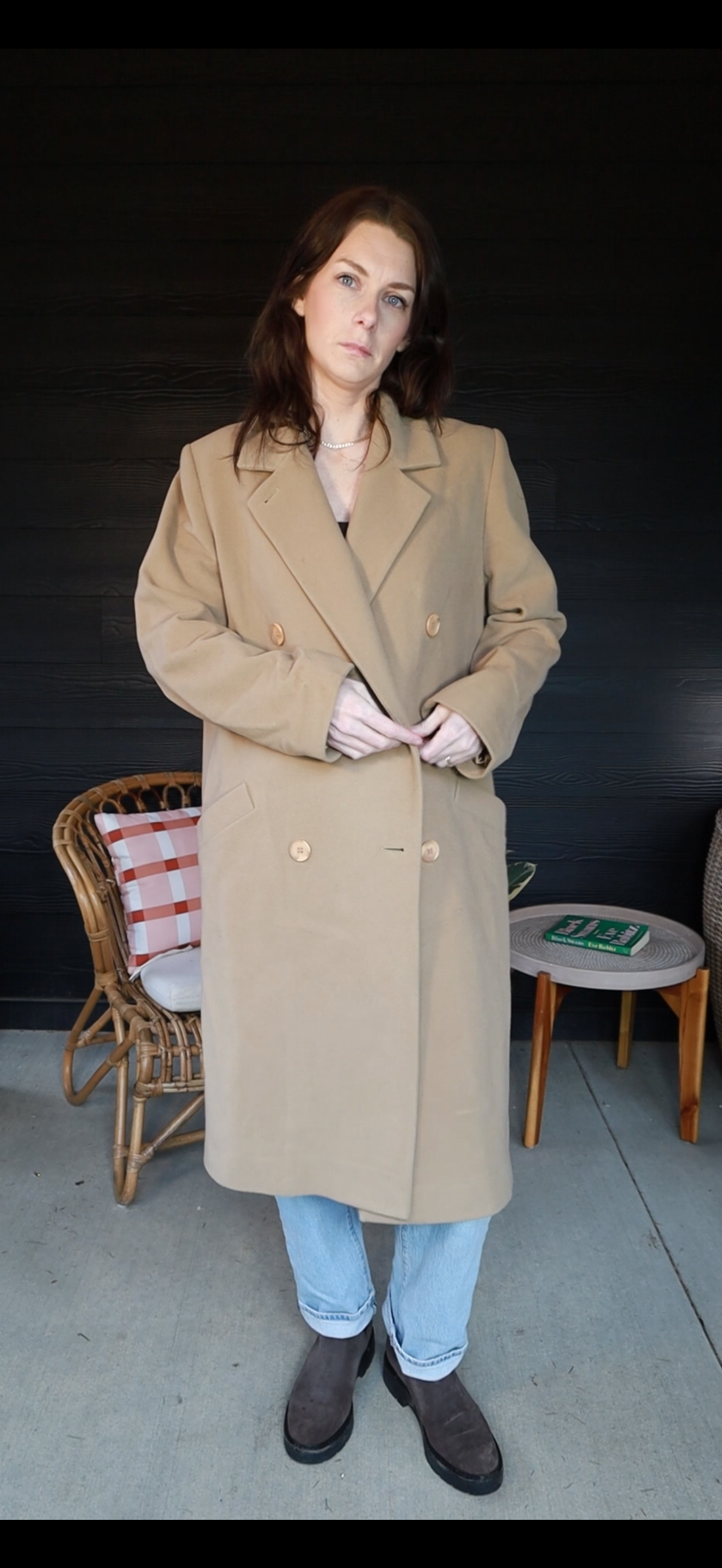 Vintage Wool Cashmere Blend Camel Trench