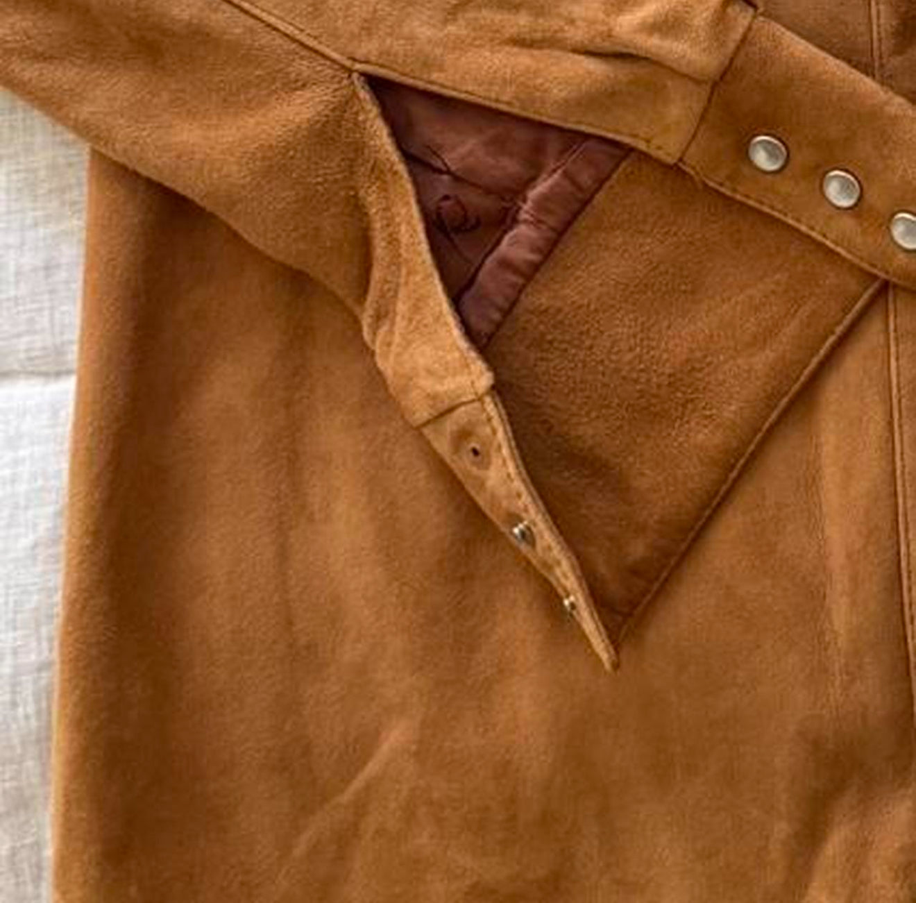 Vintage Suede Pearl Snap Button Shacket