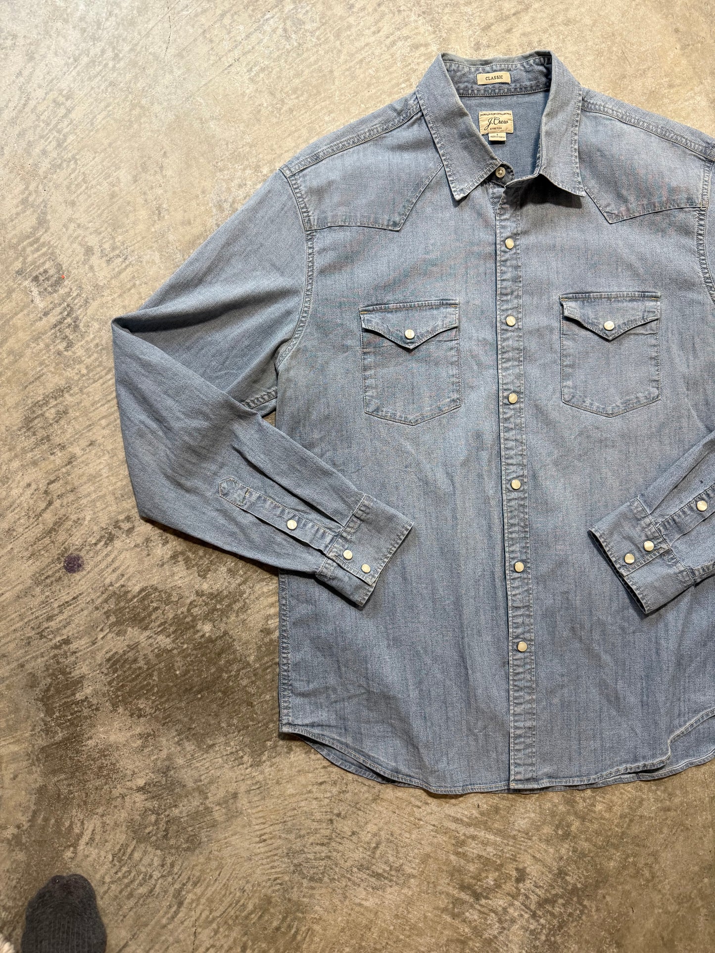 Denim Pearl Snap Button up