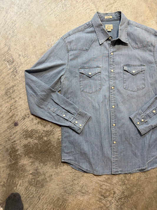 Denim Pearl Snap Button up