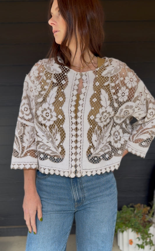 Signature 3/4 Sleeve Floral Cardigan