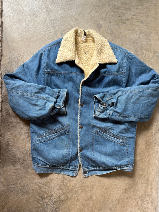 Vintage Sherpa-Lined Denim Jacket