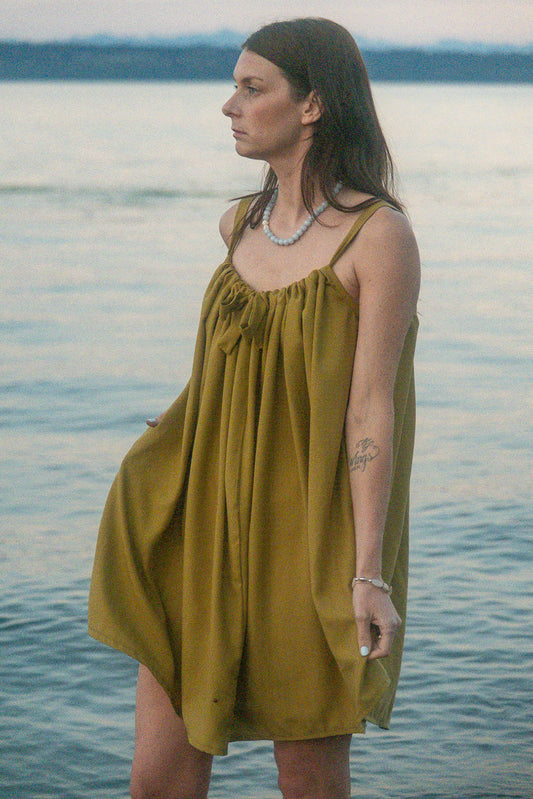 Eloise Tencel Short Bow Dress