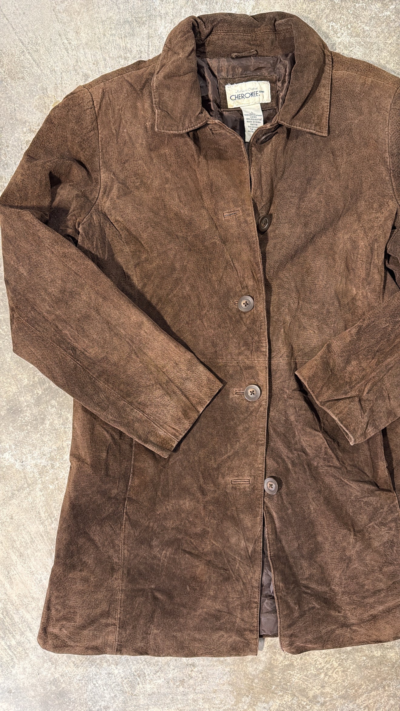 Vintage 90’s Cherokee Long Suede Button up Shacket