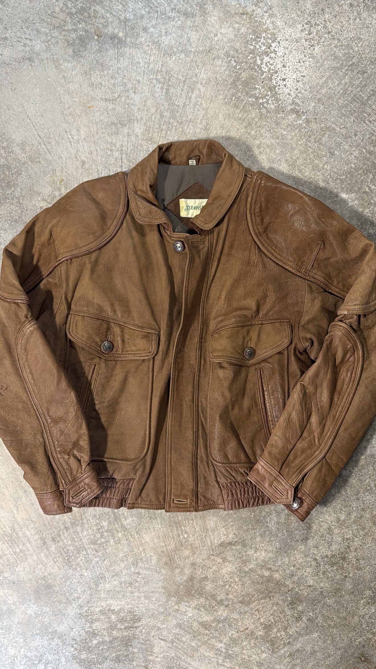 Vintage St. John’s Bay Genuine Leather Bomber
