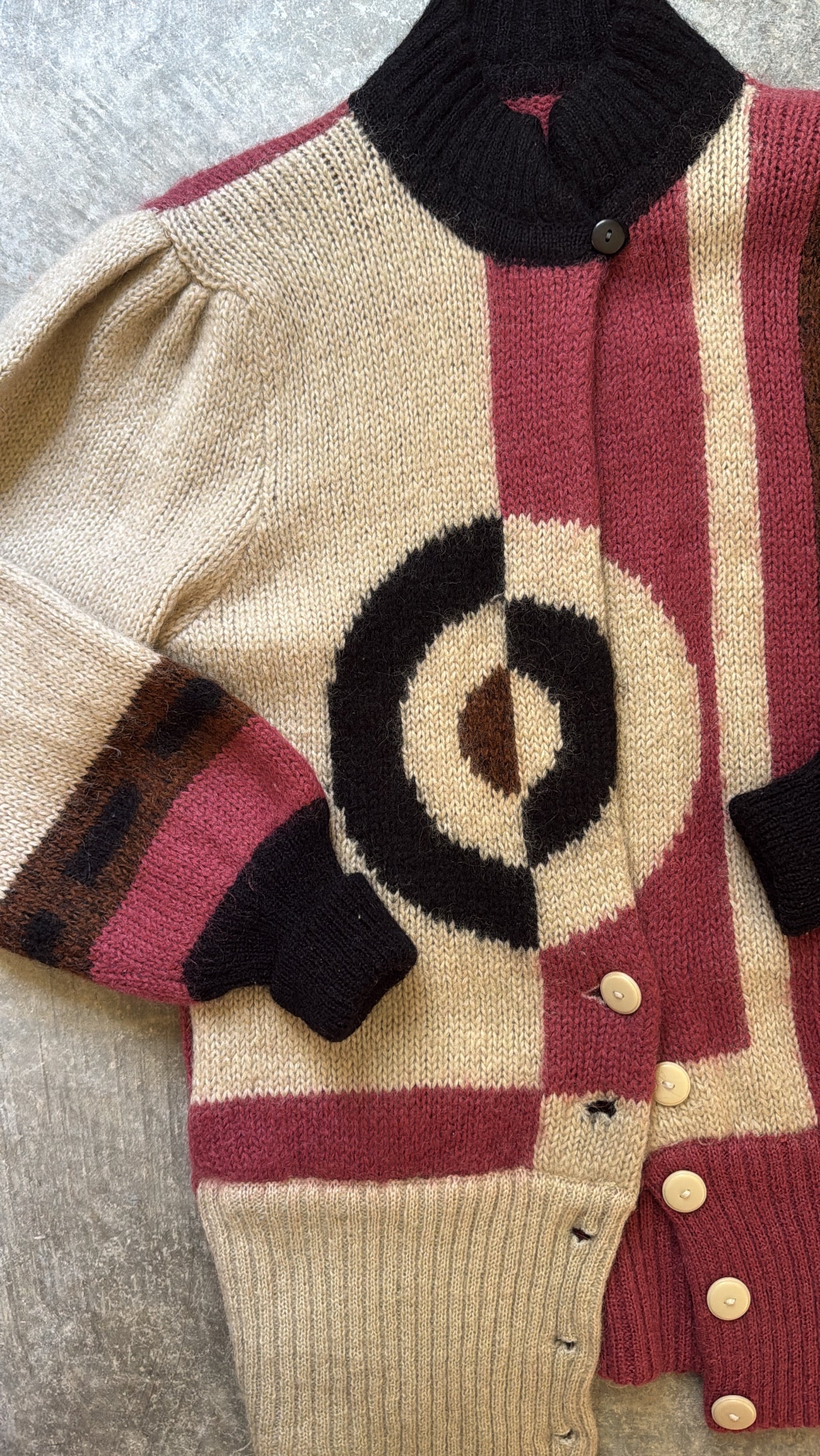 Vintage 1980’s Handmade Geo Sweater Cardigan