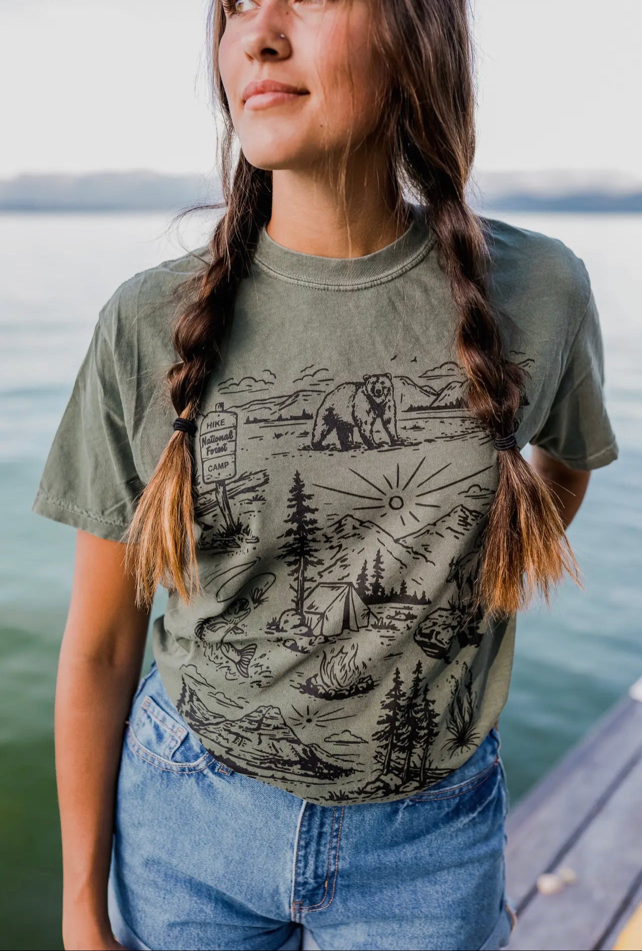 National Forest Tee in Forest Green