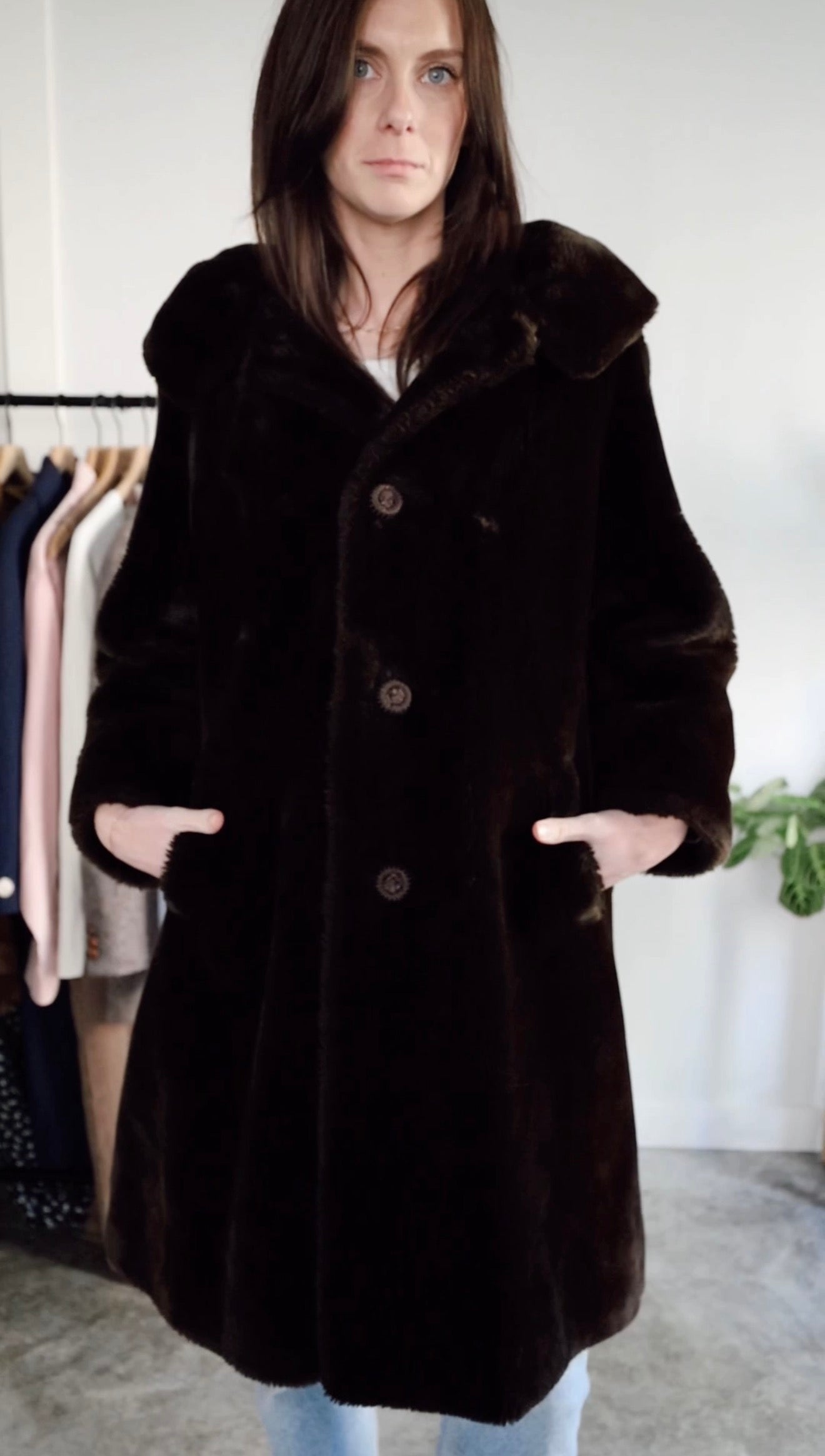 Vintage Faux Fur Long Coat