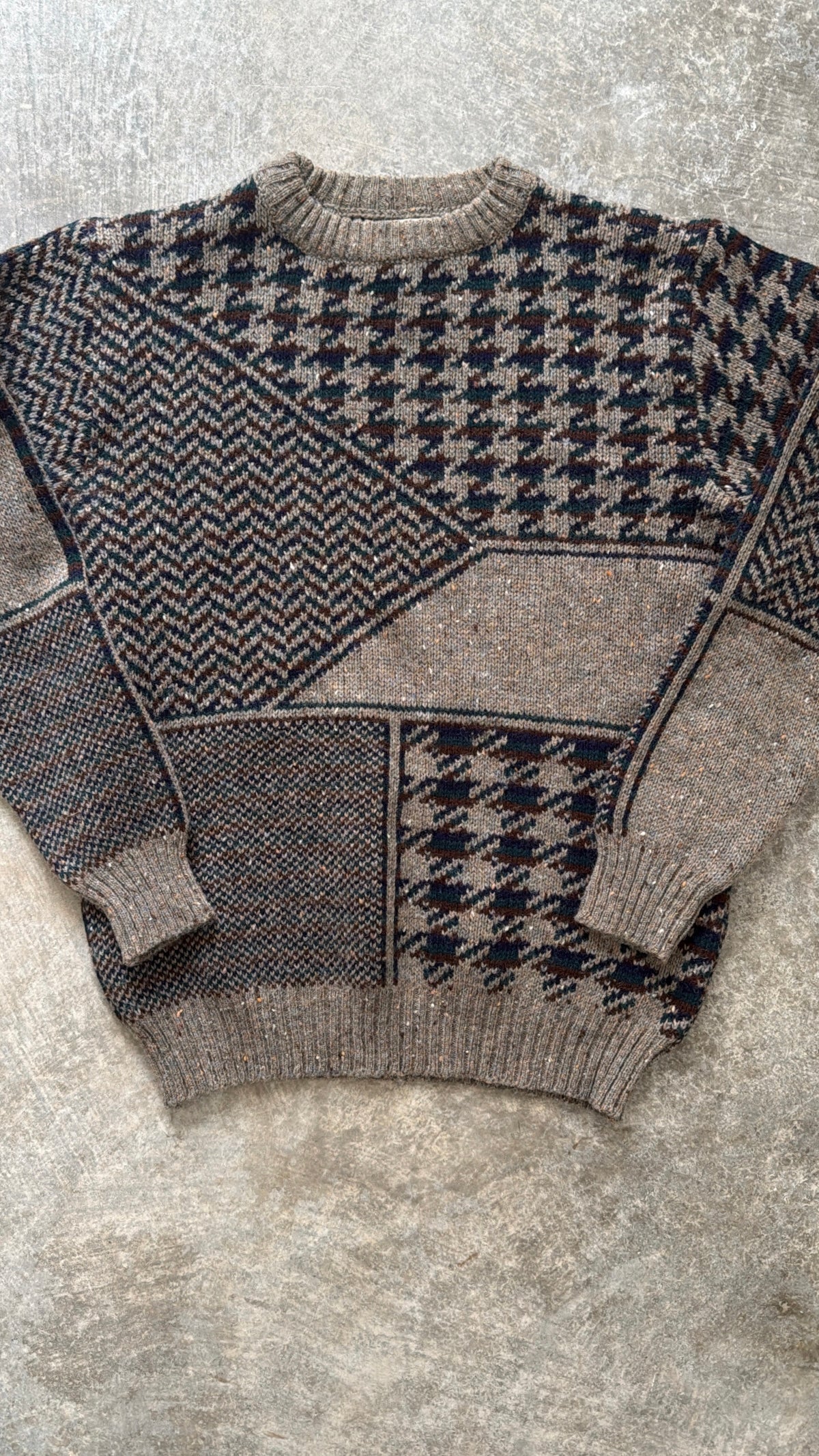 Vintage 70’s Shetland Wool Abstract Sweater
