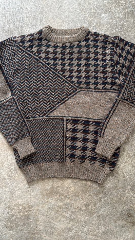 Vintage 70’s Shetland Wool Abstract Sweater