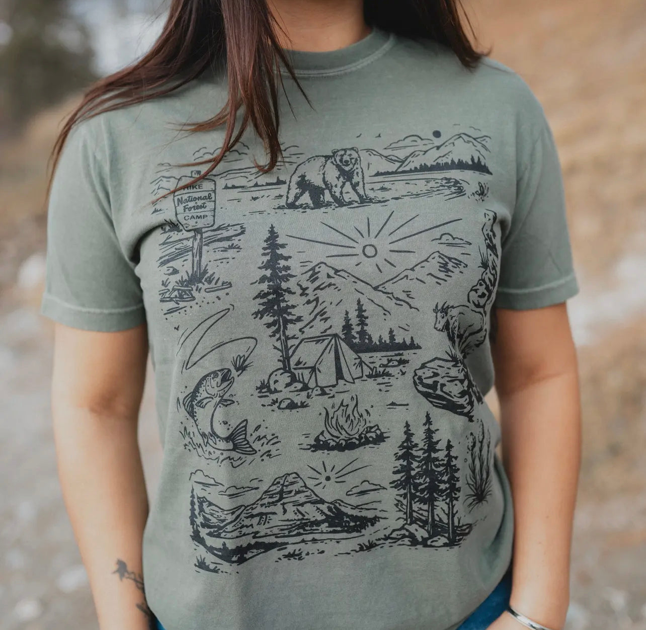 National Forest Tee in Forest Green