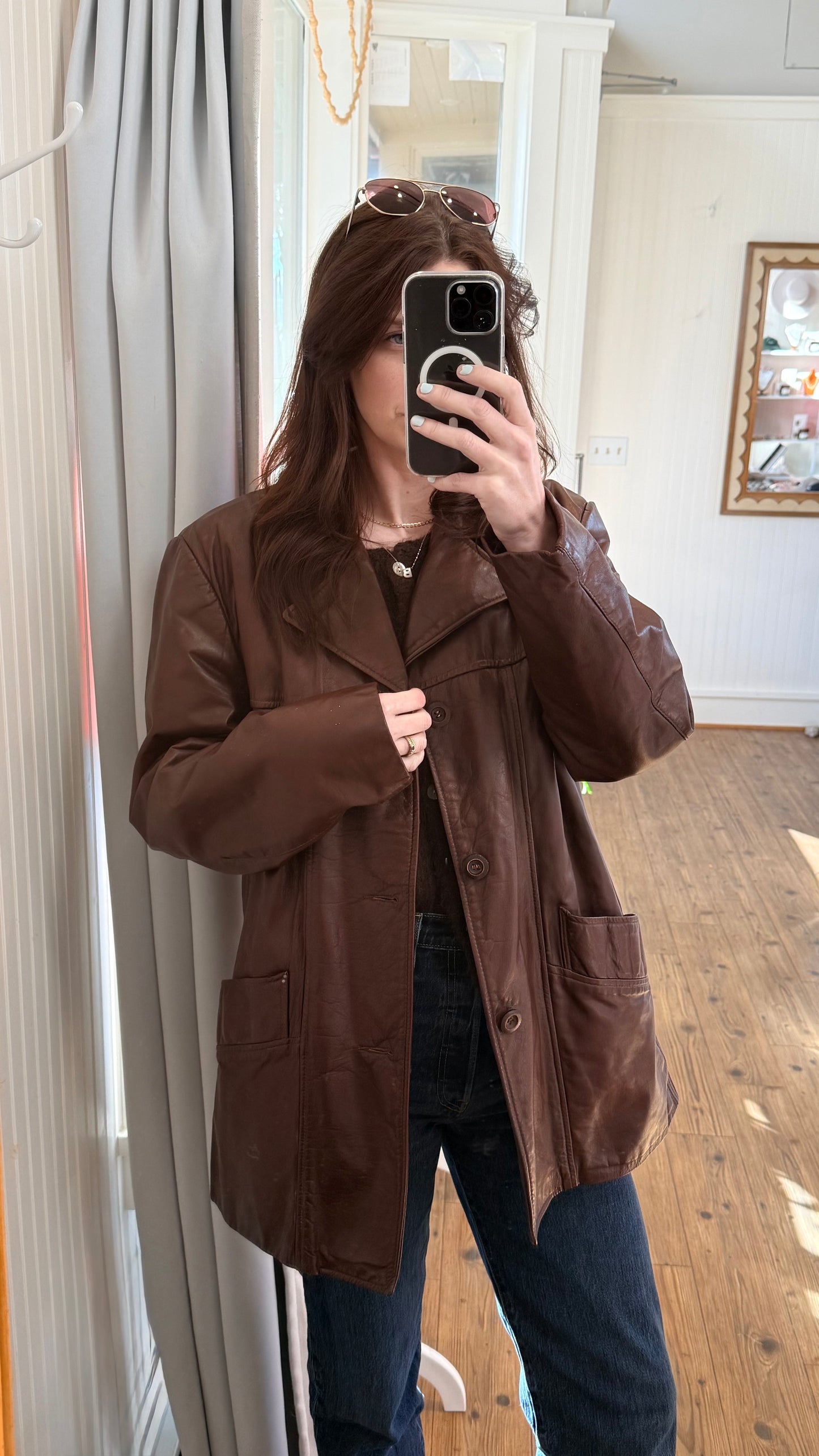 Vintage Genuine Leather Chestnut Jacket