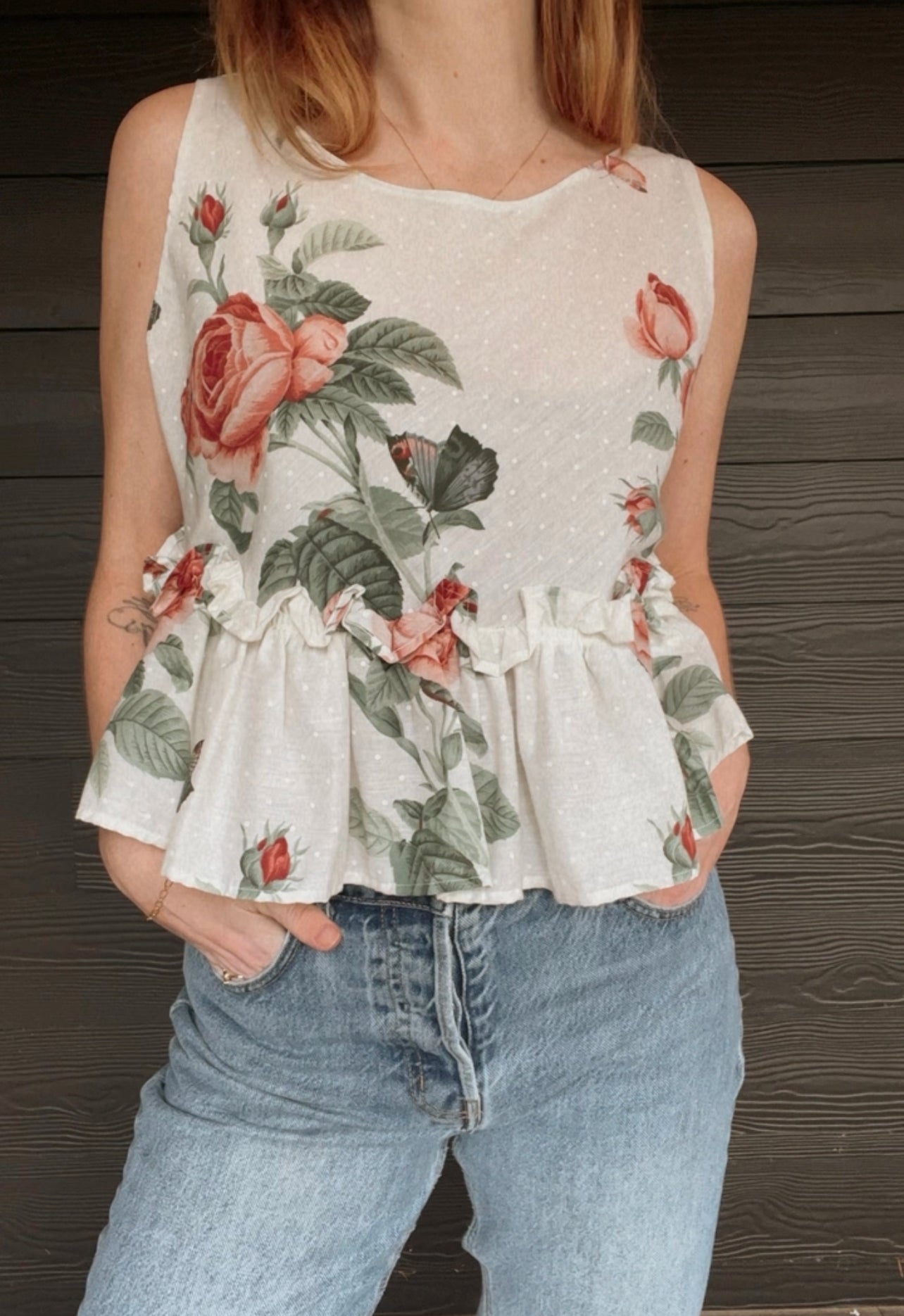 Signature Roses Valance Tank Top