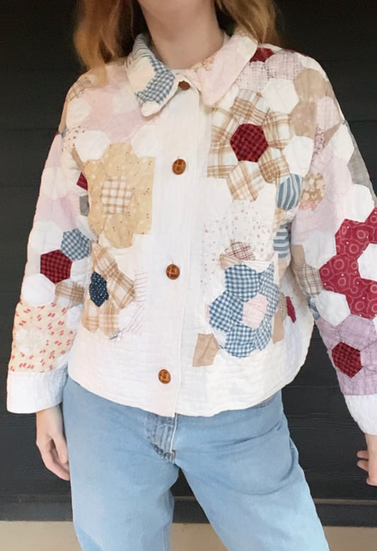 Hexagon Flower Bouquet Quilt Jacket